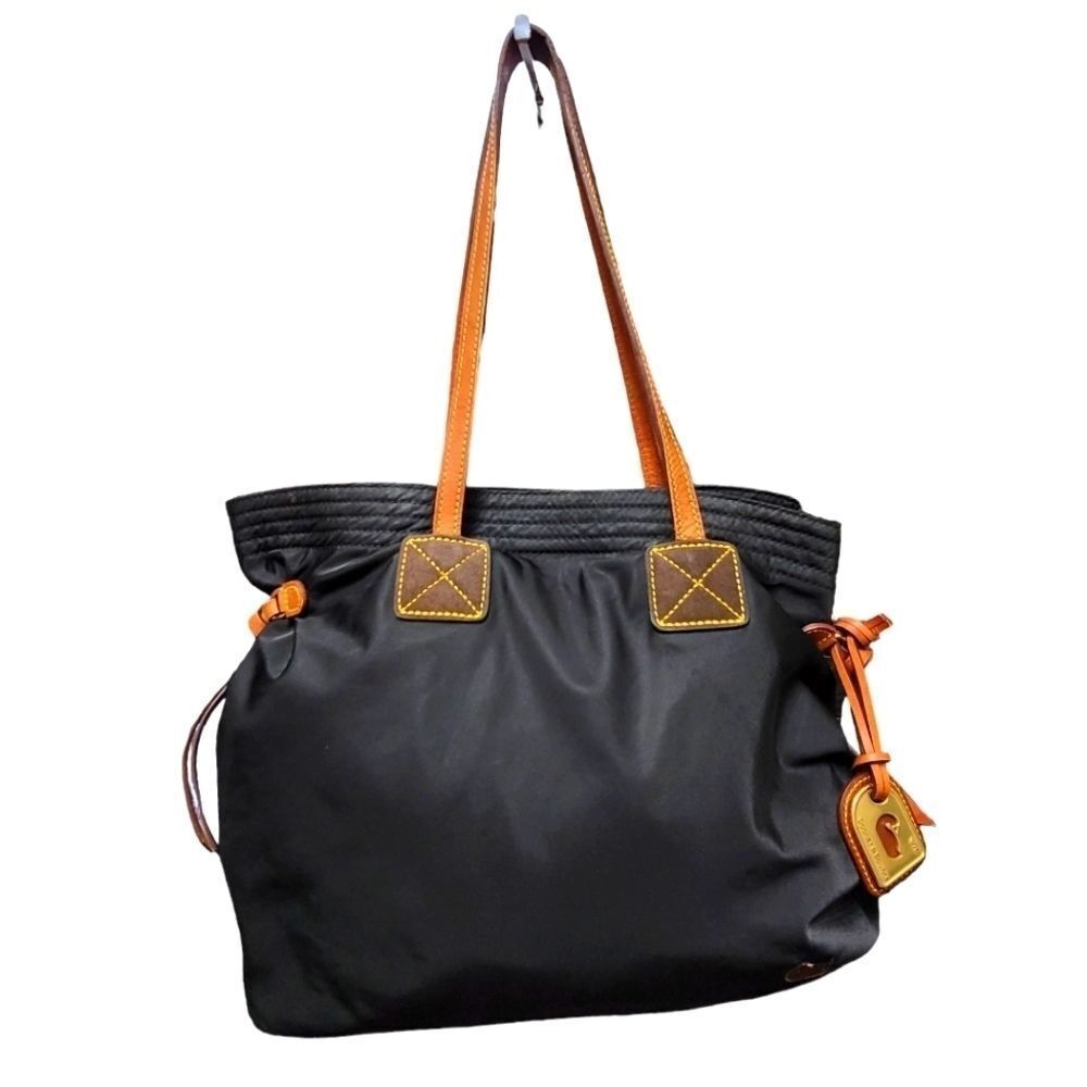 DOONEY & Bourke Black Nylon Victoria Tote Bag Leather Accents